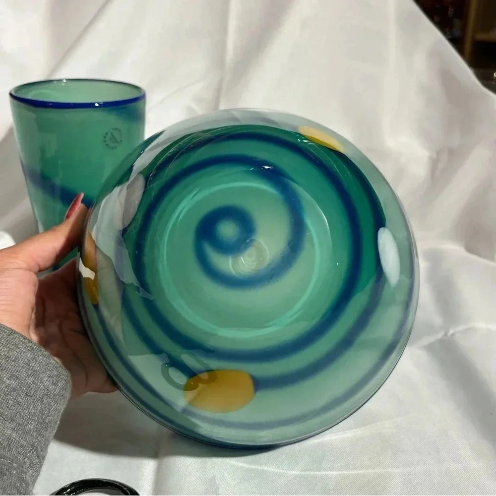 Soholm Dannark Kunstglas Decorative Art Glass Bowl and Vase - Picture 5 of 6